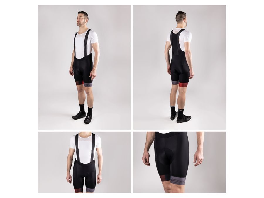 Pánské kraťasy se šráky a vložkou FORCE ASCENT, černo-šedo-červené