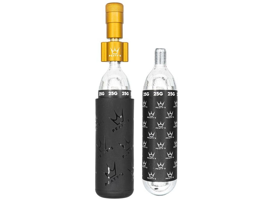 Kit CO2 bombičky a hustilka PEATY'S HOLESHOT CO2 PUMPA + BOMBIČKY 2 KS - MTB (25G) - BOURBON