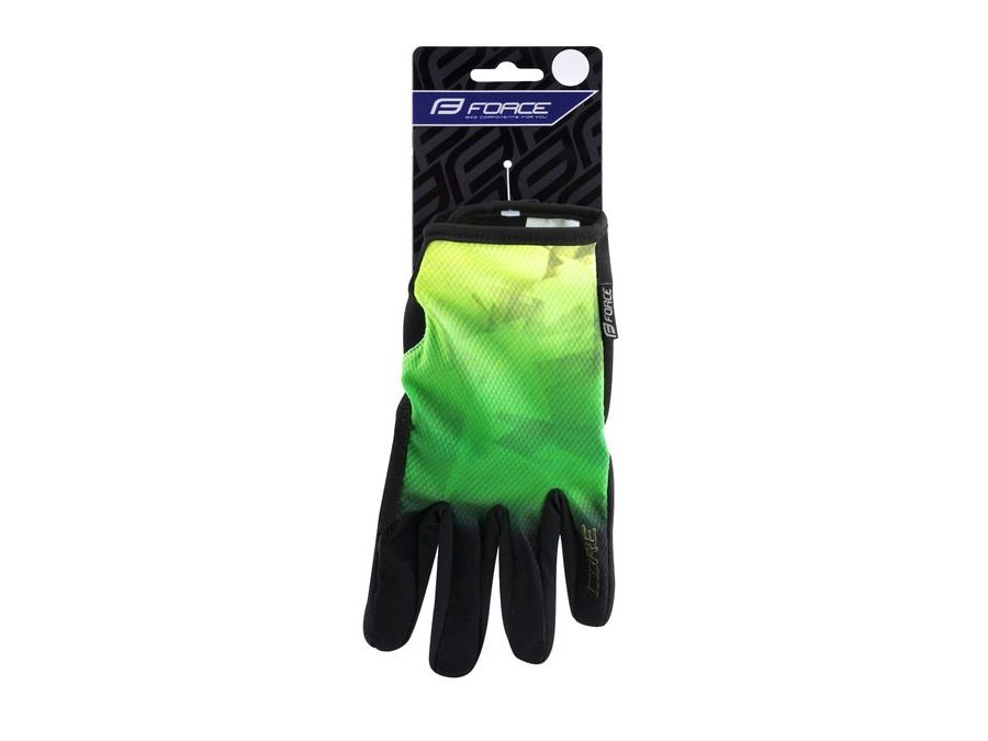 Letní dlouhoprsté rukavice FORCE MTB CORE, fluo-zelené