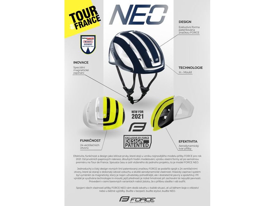 Městská helma FORCE NEO, fluo-modrá