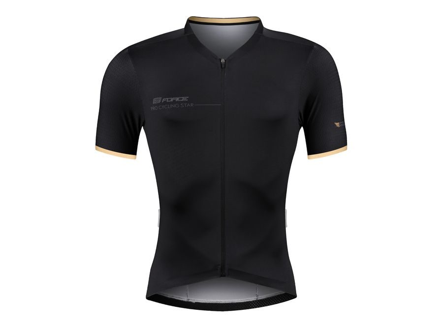 Pánský dres s krátkým rukávem FORCE GOLD, černo-zlatý