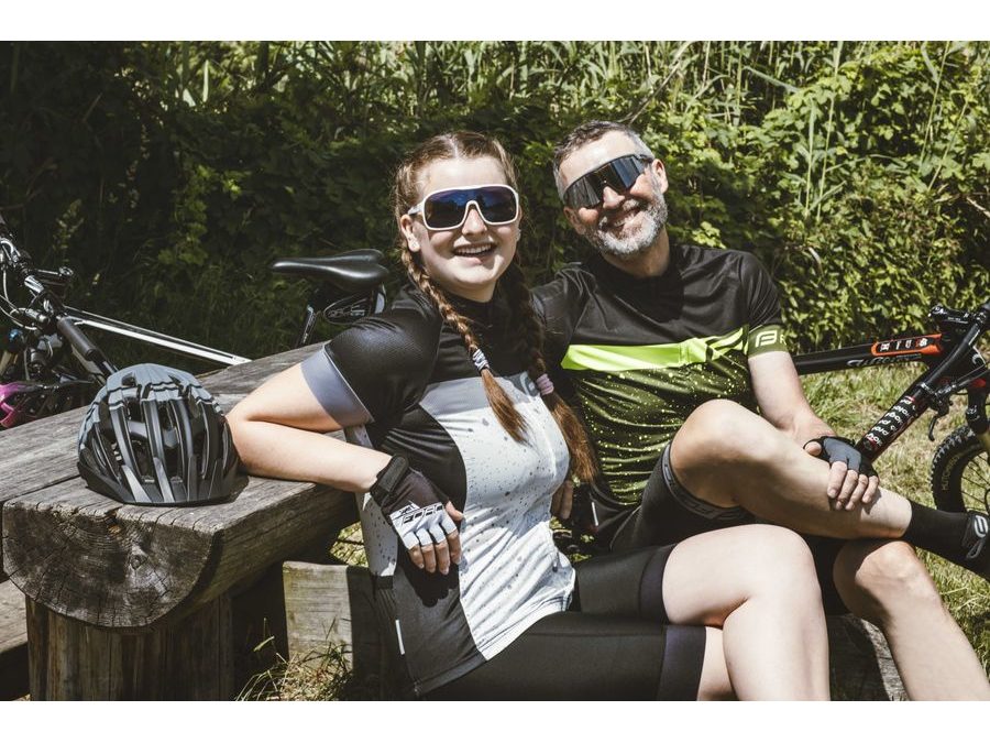 Dámský dres FORCE SPRAY LADY krátký rukáv, bílo-černý