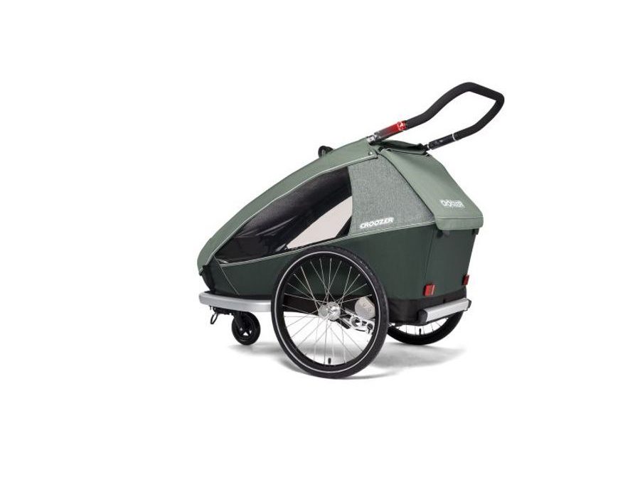 Odpružený vozík za kolo CROOZER KID FOR 2 PLUS Vaaya JUNGLE GREEN 2020 2v1