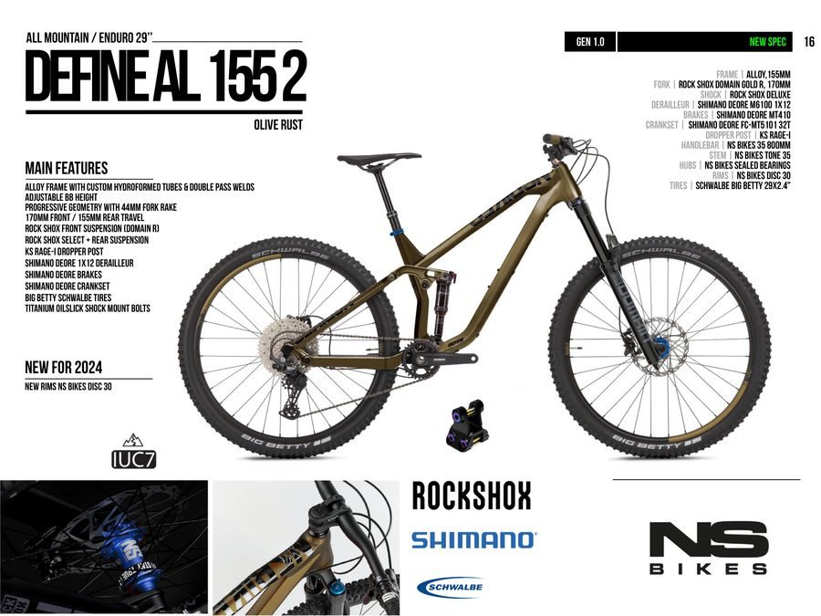 Celoodpružené kolo NS Bike Define AL 2 155 olive rust