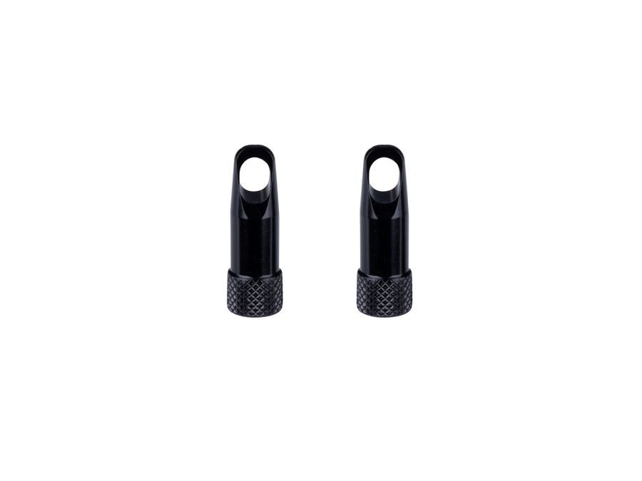 Čepičky galuskového ventilku s klíčem, hliníkové, černé