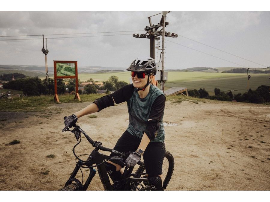 Pánský dres s krátkým rukávem FORCE MTB MOVE, tmavě zelený