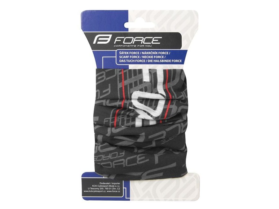 Šátek multifunkční FORCE léto, UNI, černo-bílý