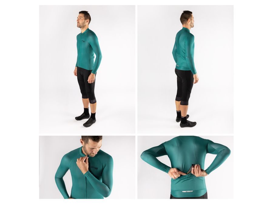 Pánský dres s dlouhým rukávem FORCE PURE, petrolejový