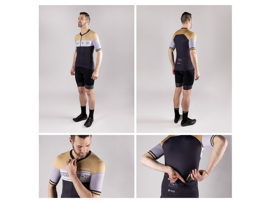 Pánský dres s krátkým rukávem FORCE ANNIVERSARY, černo-zlatý