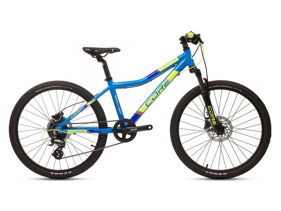 Dětské kolo Core Nipper 24", jednopřevodník, superlight modrý, hydraulické MT-200, Z-565 - odpružená vidlice