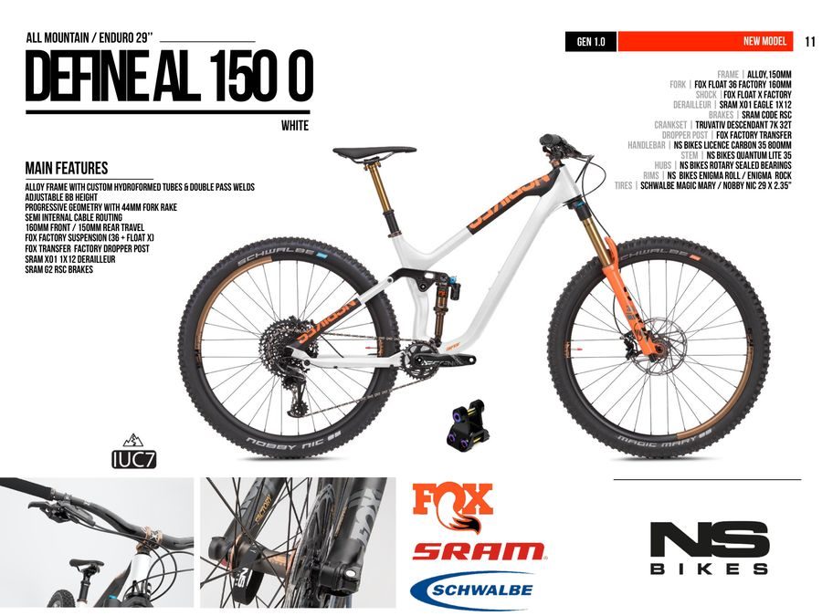 Celoodpružené kolo NS Bikes Define AL 150 0, bílá