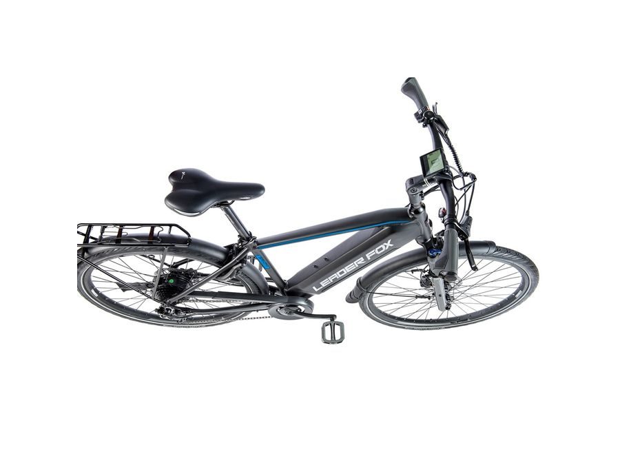 Pánské trekingové elektrokolo Leader Fox SANDY 2021, ČERNÁ MAT-MODRÁ