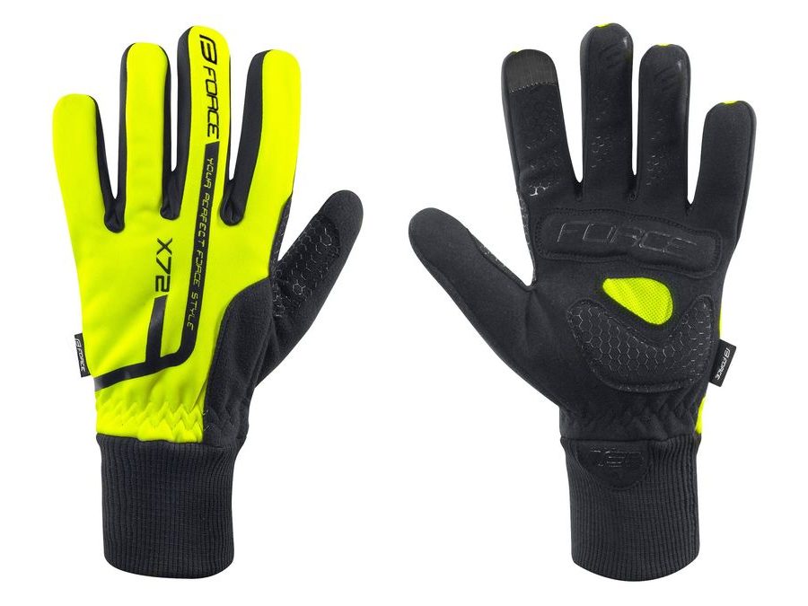 Podzimní/zimní rukavice FORCE X72, fluo