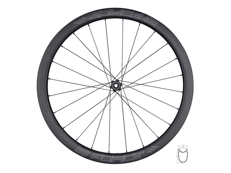 Zadní silniční kolo FORCE TEAM SP KARBON DISC SH 40 plášťové