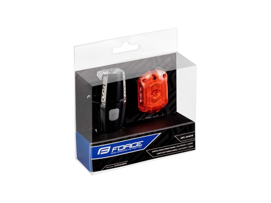 světla sada FORCE VARIO USB přední+zadní