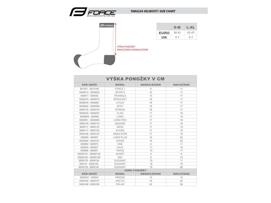 Dlouhé ponožky FORCE XMAS STAR