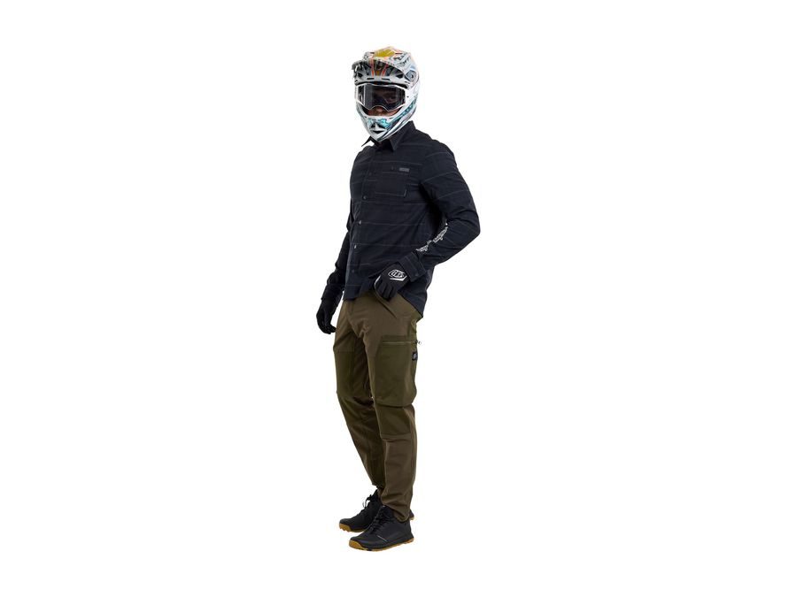 Pánská košile Troy Lee Designs GRIND FLANNEL PLAID CARBON