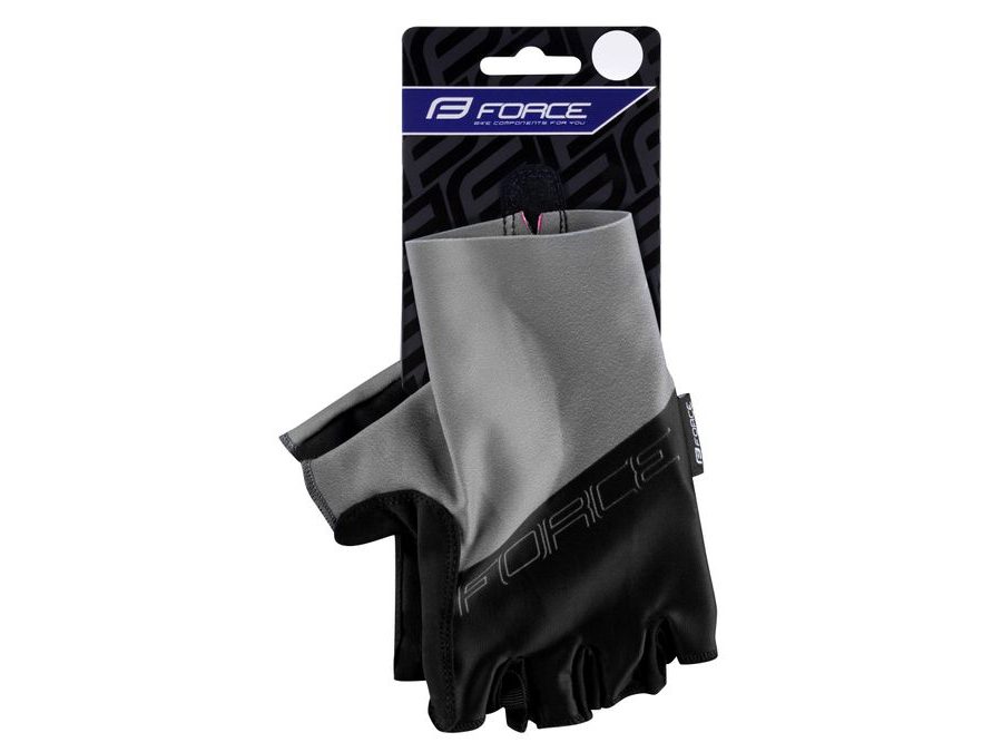 Letní krátkoprsté rukavice FORCE EVEN bez zapínání, šedo-černé