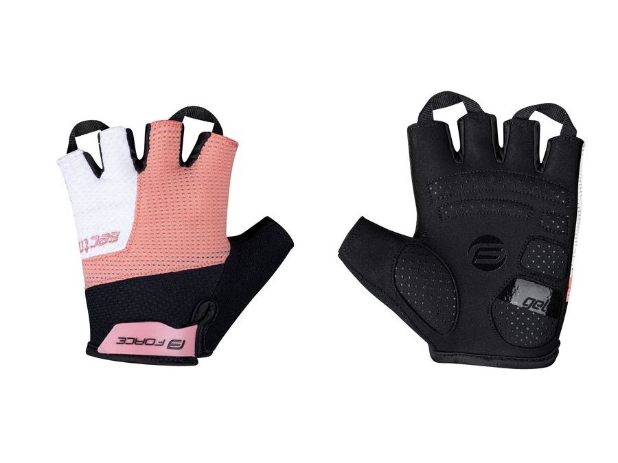 Letní krátkoprsté rukavice FORCE SECTOR LADY gel, černo-meruňkové