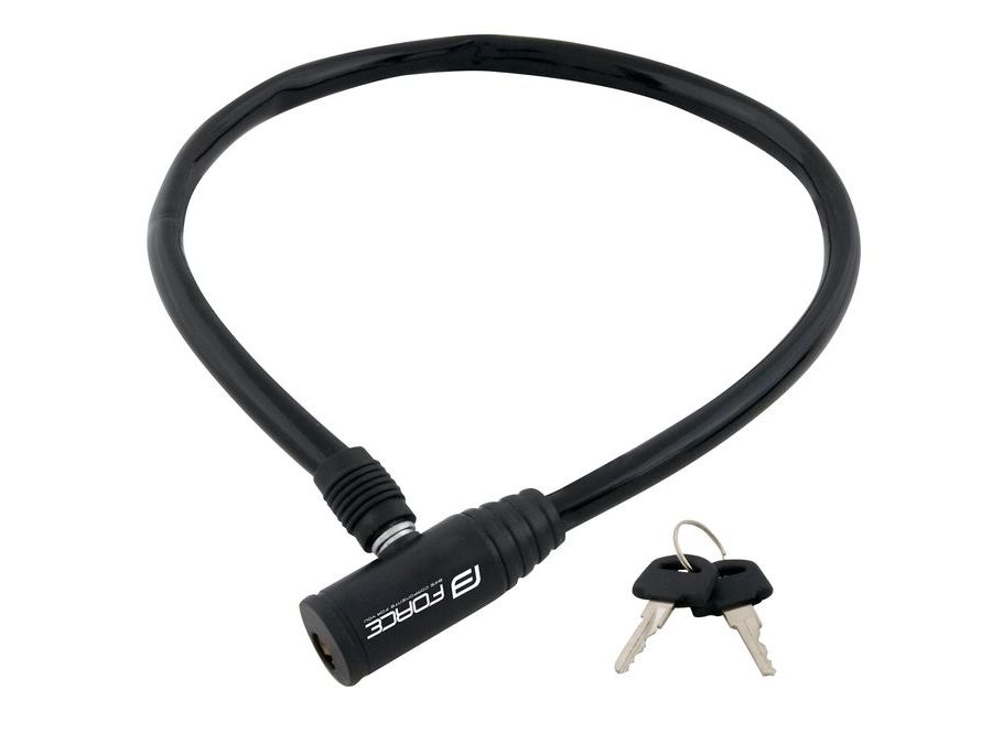 Zámek klíčkový FORCE ECO bez držáku 70cm/8mm, černý