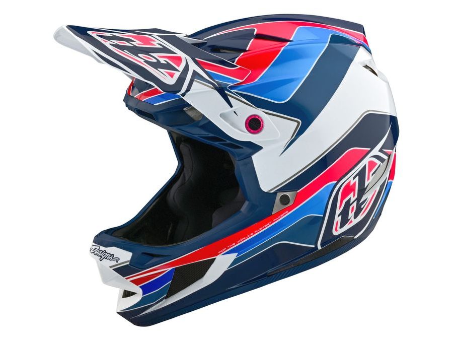 Integrální helma Troy Lee Designs D4 POLYACRALITE MIPS BLOCK BLUE / WHITE 2024