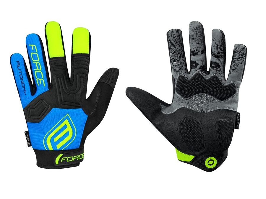 Letní dlouhoprsté rukavice FORCE MTB AUTONOMY, černo-modré