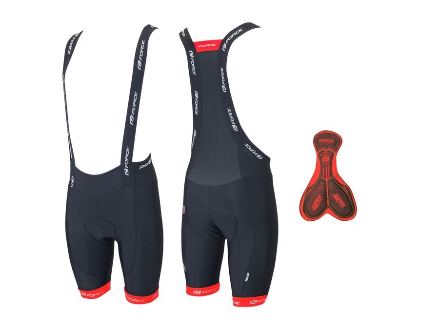 Pánské kraťasy se šráky a vložkou Force B45, černo-červené