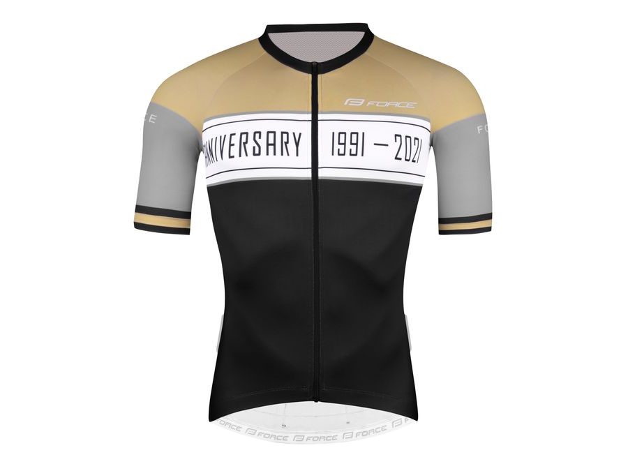 Pánský dres s krátkým rukávem FORCE ANNIVERSARY, černo-zlatý
