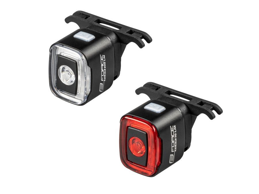 Sada blikaček FORCE FLEA 200 LM, USB přední+zadní