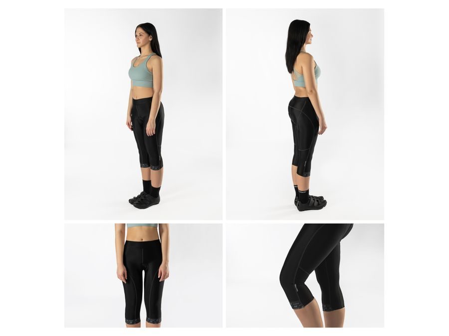 Dámské 3/4 kalhoty do pasu s vložkou FORCE LADY BIKE, černé