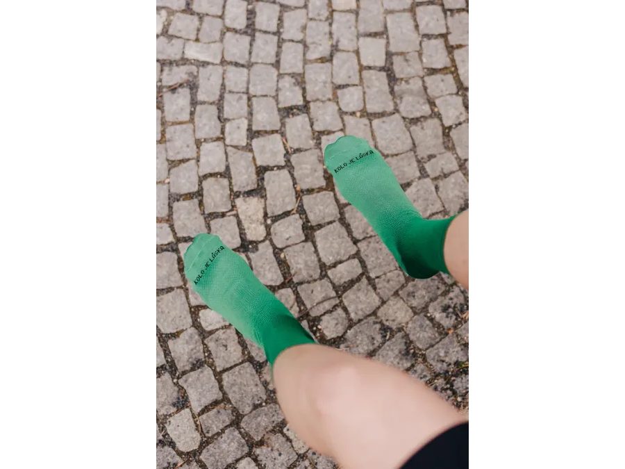 Ponožky na gravel kolo Kolo je Láska - GRVL PWR, zelená