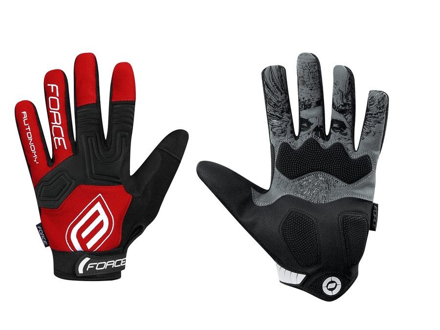 Letní dlouhoprsté rukavice FORCE MTB AUTONOMY, červené