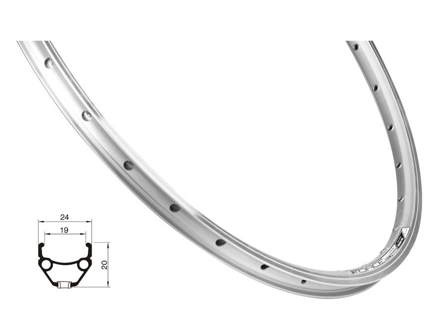 Ráfek Force CLASSIC 559x19 32děr, stříbrný