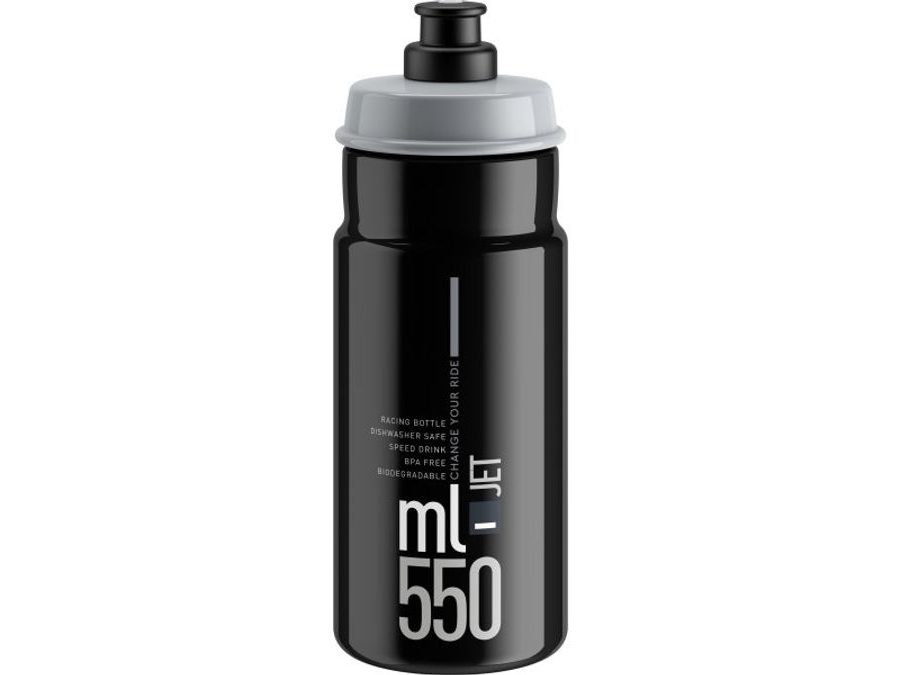 Láhev ELITE Jet Black šedé logo, 550 ml