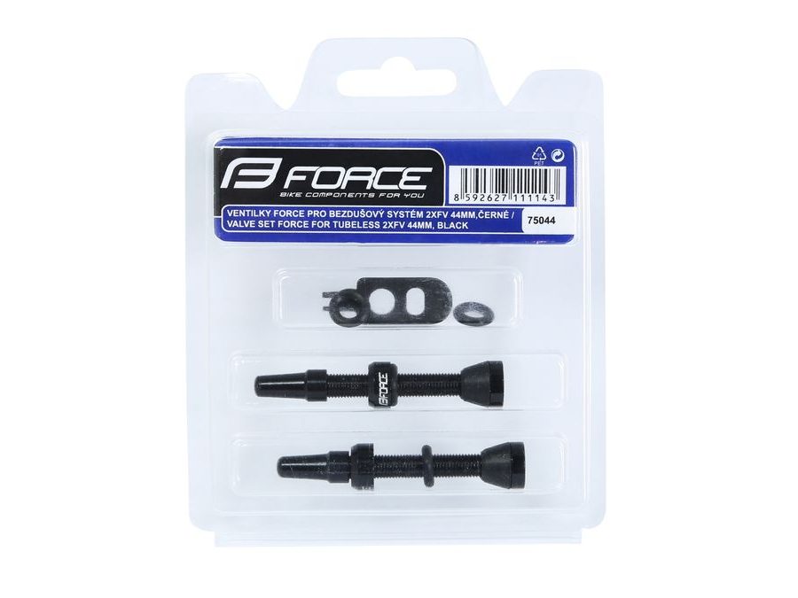 Bezdušové ventilky Force 2x FV 44mm, černé