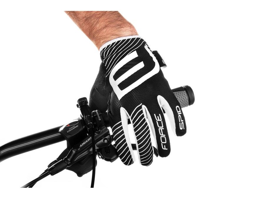 Letní dlouhoprsté rukavice FORCE MTB SPID bez zapínání, černé