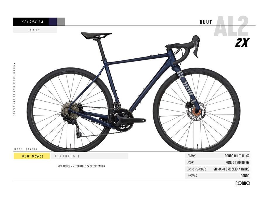 Gravel kolo RONDO RUUT AL1 2X Navy modrá