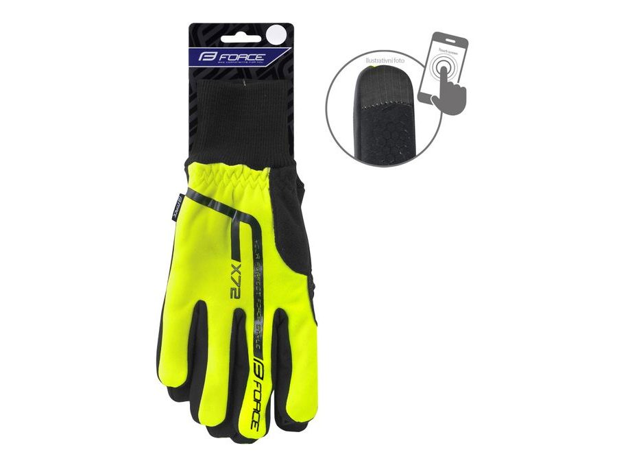 Podzimní/zimní rukavice FORCE X72, fluo