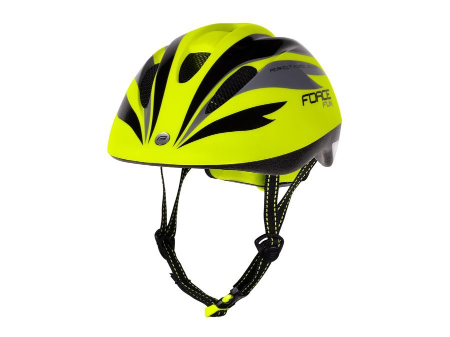 Dětská helma FORCE FUN STRIPES, fluo-černo-šedá