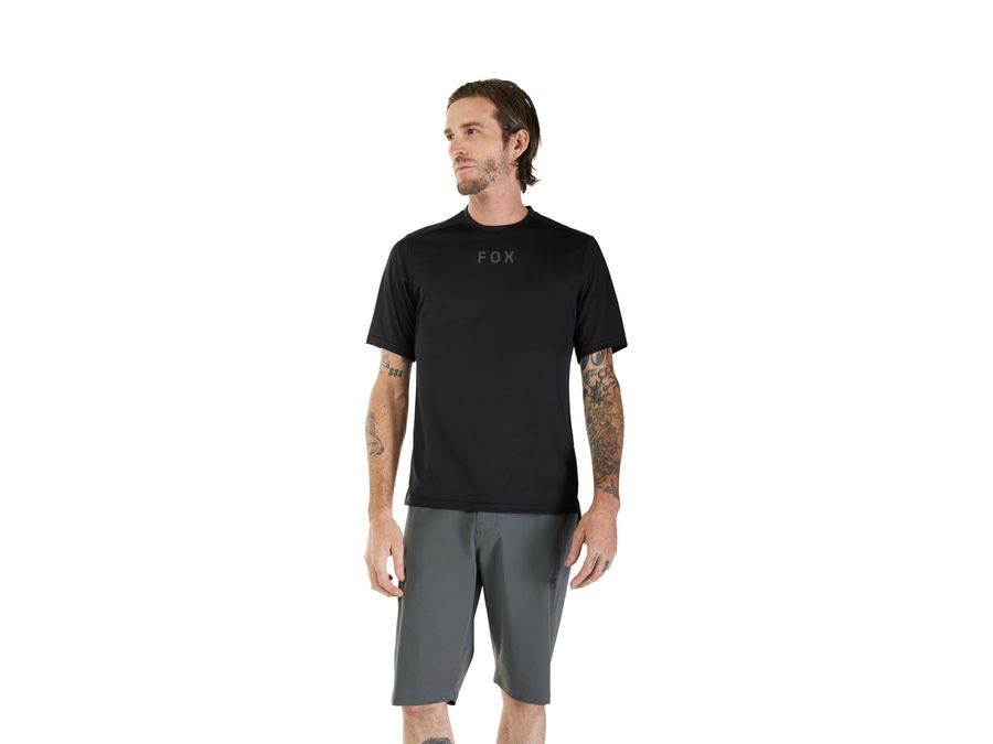 Pánský dres s krátkým rukávem Fox Ranger Ss Jersey Wordmark, Black