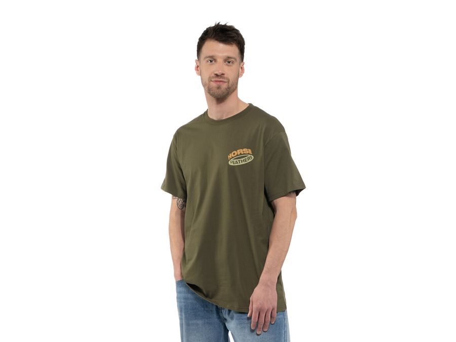 Pánské tričko s krátkým rukávem HORSEFEATHERS Orbit, burnt olive