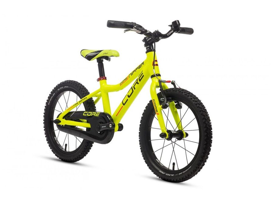 Dětské kolo Core Nipper Al 16", torpédo (6.38kg) - žlutá, odlehčený, pláště Schwalbe BJ 2025