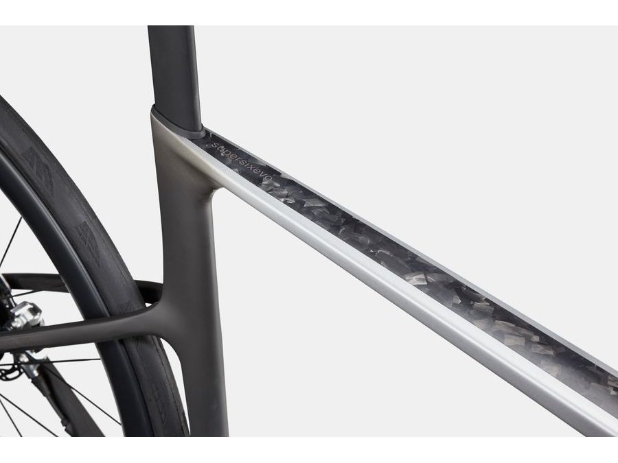 Silniční kolo CANNONDALE SUPER SIX EVO Hi-MOD 1, mercury-raw carbon-brushed chrome-smoke black