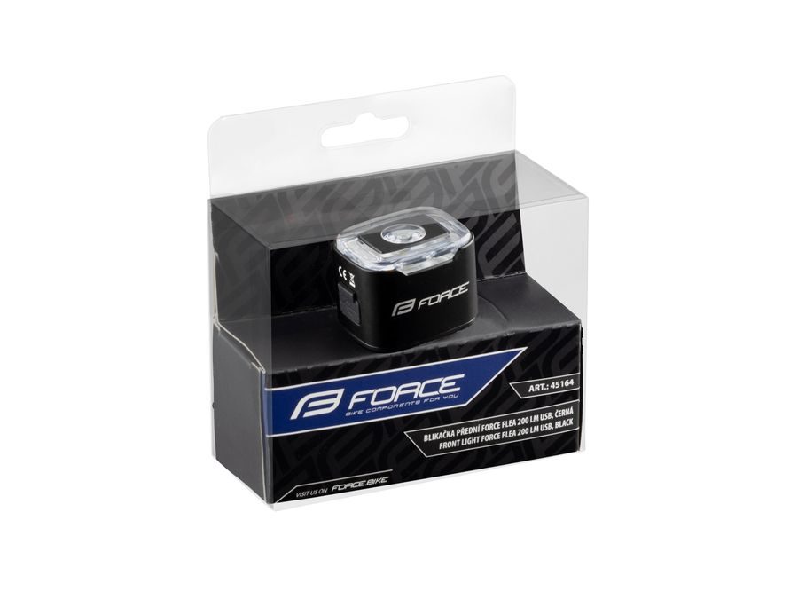 blikačka přední/zadní FORCE FLEA 200LM USB, černá