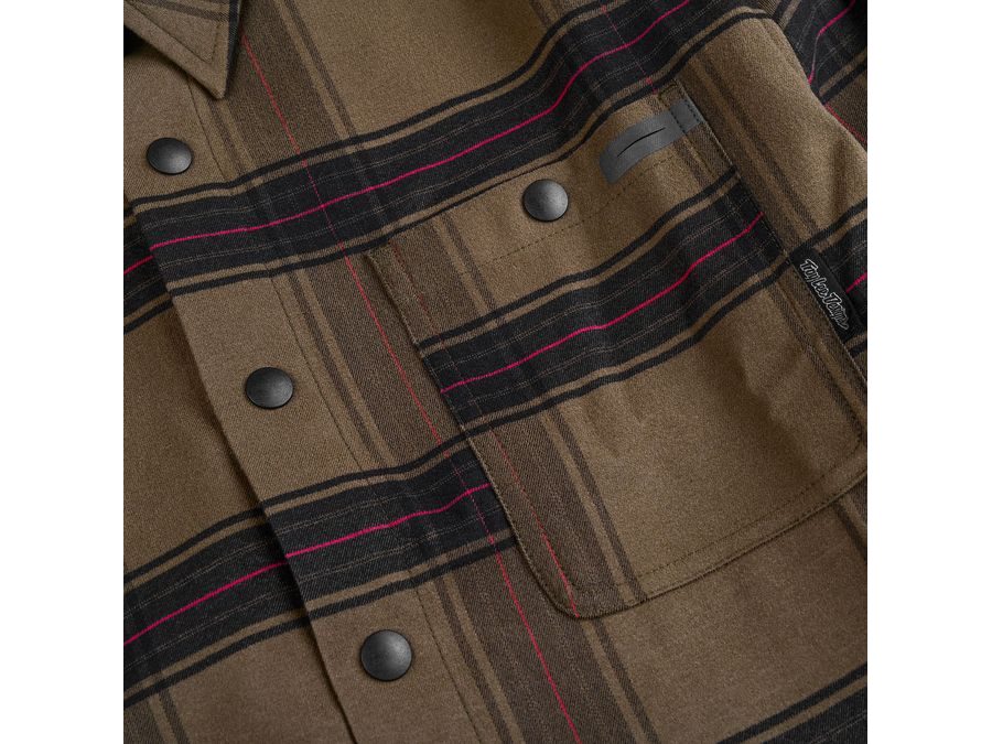 Pánská košile Troy Lee Designs GRIND FLANNEL PlAID DARK PINE