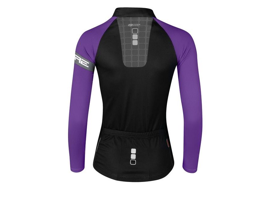 Dámský dres s dlouhým rukávem FORCE SQUARE LADY, černo-fialový