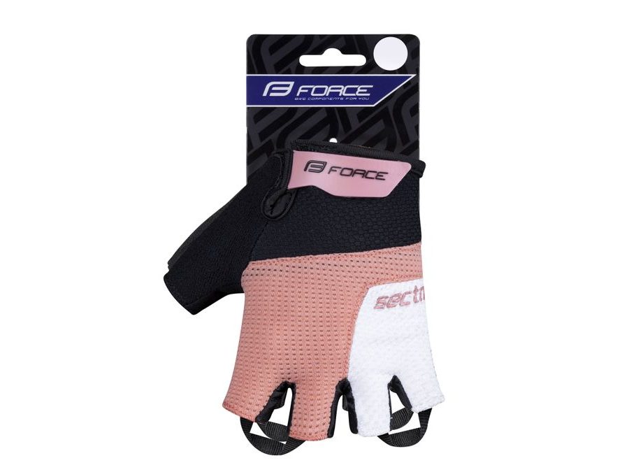 Letní krátkoprsté rukavice FORCE SECTOR LADY gel, černo-meruňkové
