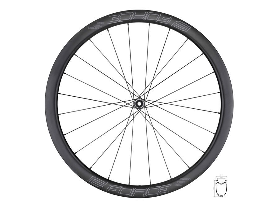 Přední silniční kolo FORCE TEAM SP KARBON DISC 40 plášťové