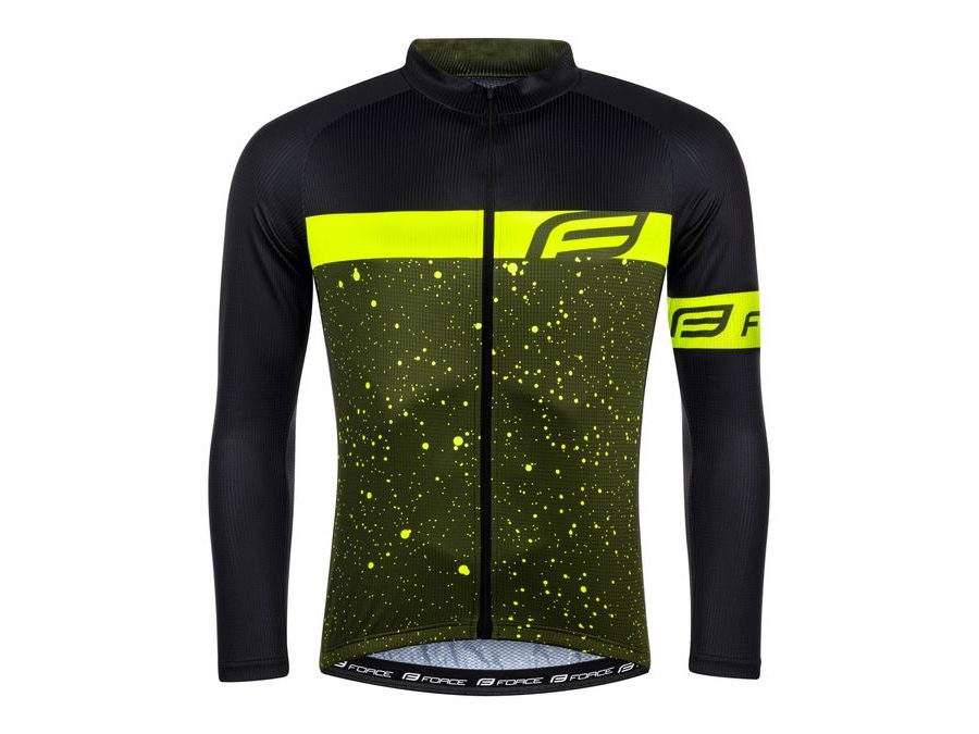 Pánský dres s dlouhým rukávem FORCE SPRAY, army-fluo