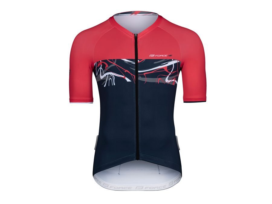 Pánský dres s krátkým rukávem FORCE ART, tmavě modrý-červený